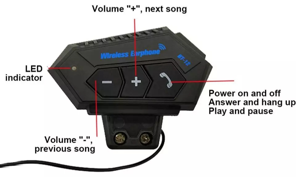 Casque moto casque sans fil Bluetooth V4.2 Ecouteur avec réduction du bruit