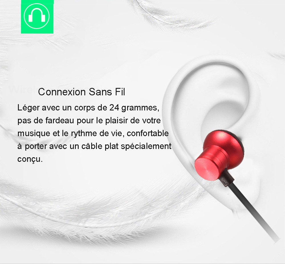 Ecouteurs Intra-Auriculaires M12 - Bluetooth Sans Fil en Métal Magnétique - Beloccasion Maroc