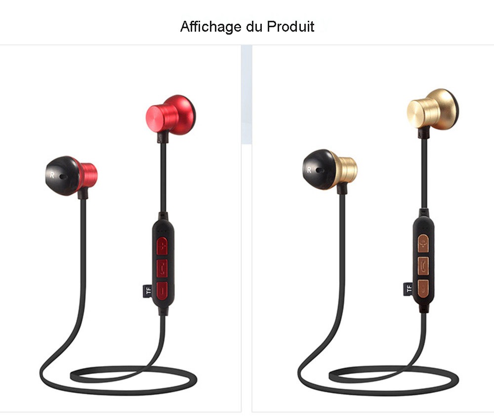 Ecouteurs Intra-Auriculaires M12 - Bluetooth Sans Fil en Métal Magnétique - Beloccasion Maroc