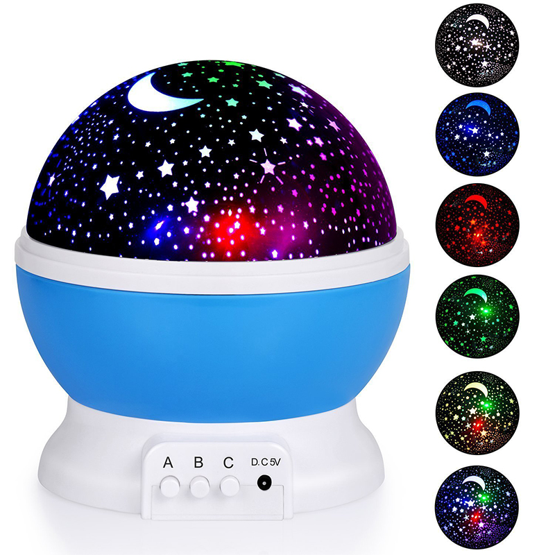 Lampe Projection Nuit Étoilée Rotative 4 LED Boule Ciel Veilleuse Enfant vendu par beloccasion maroc