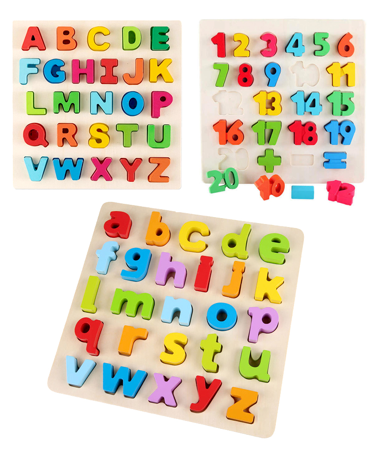 Jouet Puzzle en Bois Montessori, Jeu Éducatif Mathématiques pour Enfants  Bébé 1-6 Ans, Apprendre Les Chiffres et Les Lettres de l'Alphabet,  Reconnaître Les Formes & Couleurs, Parfait Cadeau Enfant : : Jeux