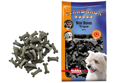 Snack chien biscuits Mini Bones Tripes 200g - Nobby- friandise cuite au four - Plusieurs saveurs différentes - Faible teneur en matiere grasse - Sain et vitaminé - Idéal pour l'éducation du chien - 200g beloccasion maroc