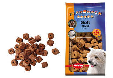 Snack chien biscuits Soft Rolls 200g - Nobby- friandise cuite au four - Plusieurs saveurs différentes - Faible teneur en matiere grasse - Sain et vitaminé - Idéal pour l'éducation du chien - 200g beloccasion maroc