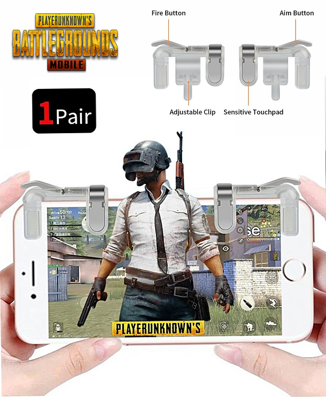 Manette Shooter PUBG Metal Plastique - Contrôleur de tir L1R1 - Free Fire - jeu mobile