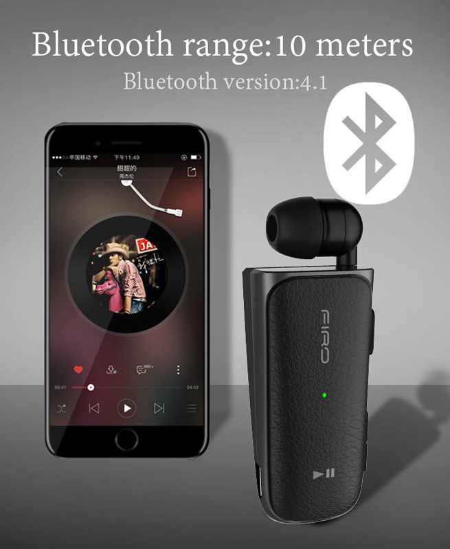 Ecouteurs Firo H108 Bluetooth Pro V4.1 - Noir