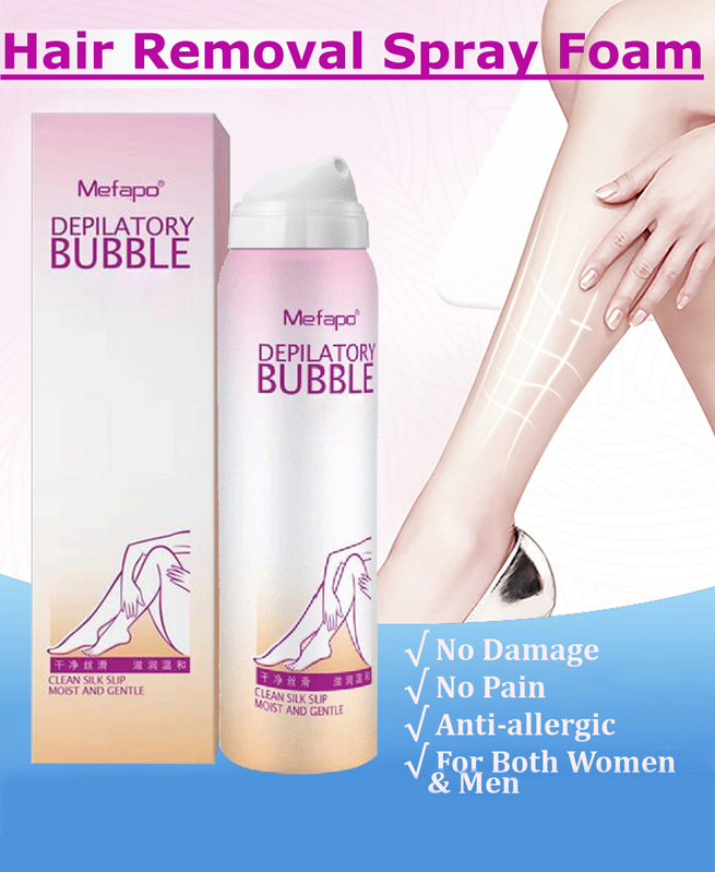 Crème dépilatoire naturelle pour les hommes et les femmes - Épilation permanente Bikini - Bubble Mefapo