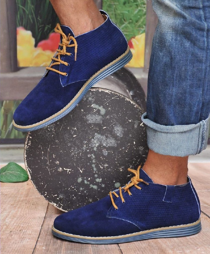 Bottes Désert Bleu - Chaussures en danne très chique pour homme