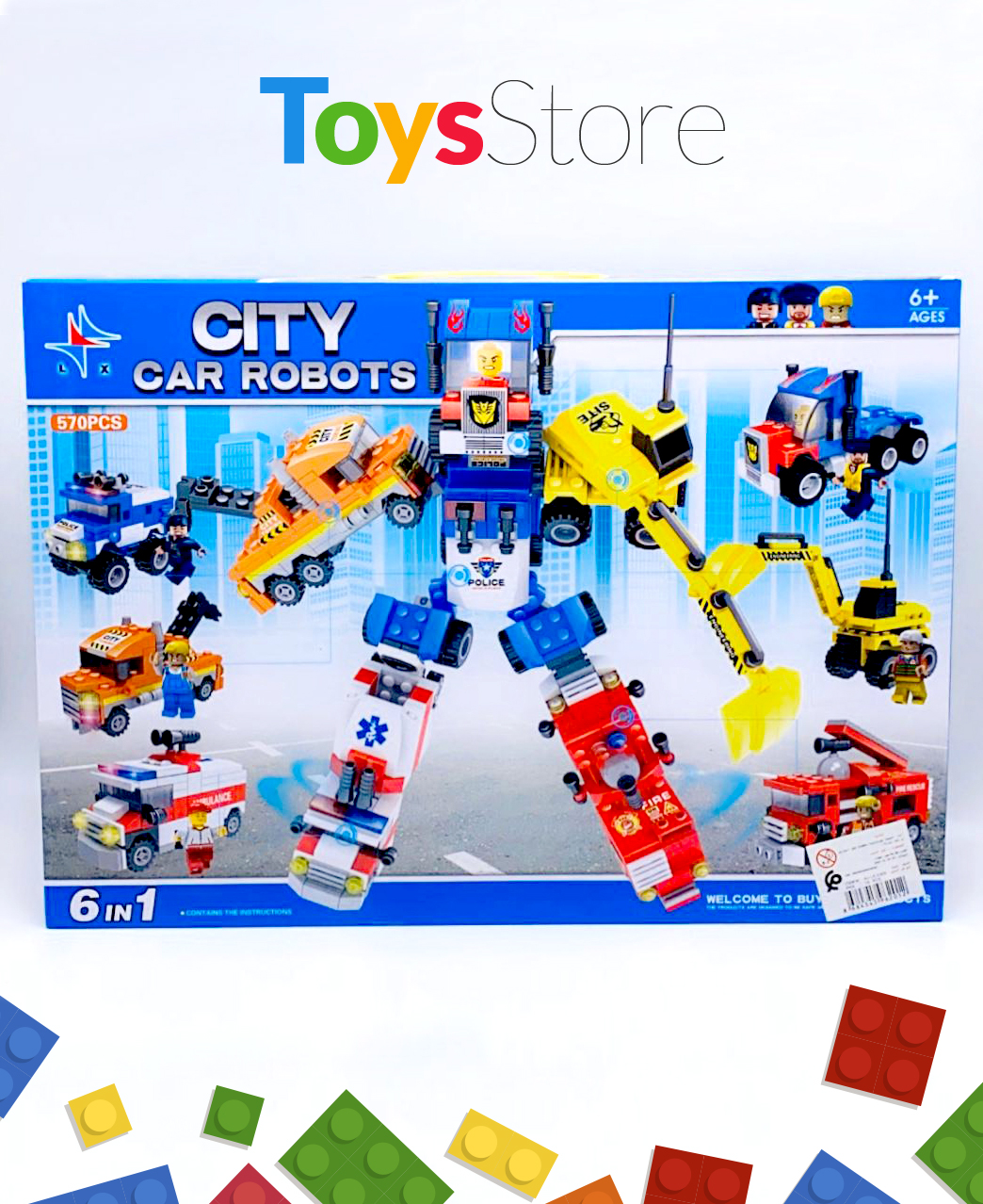 Jouets voitures transformables en Robot 6 en 1 - City Car Robot