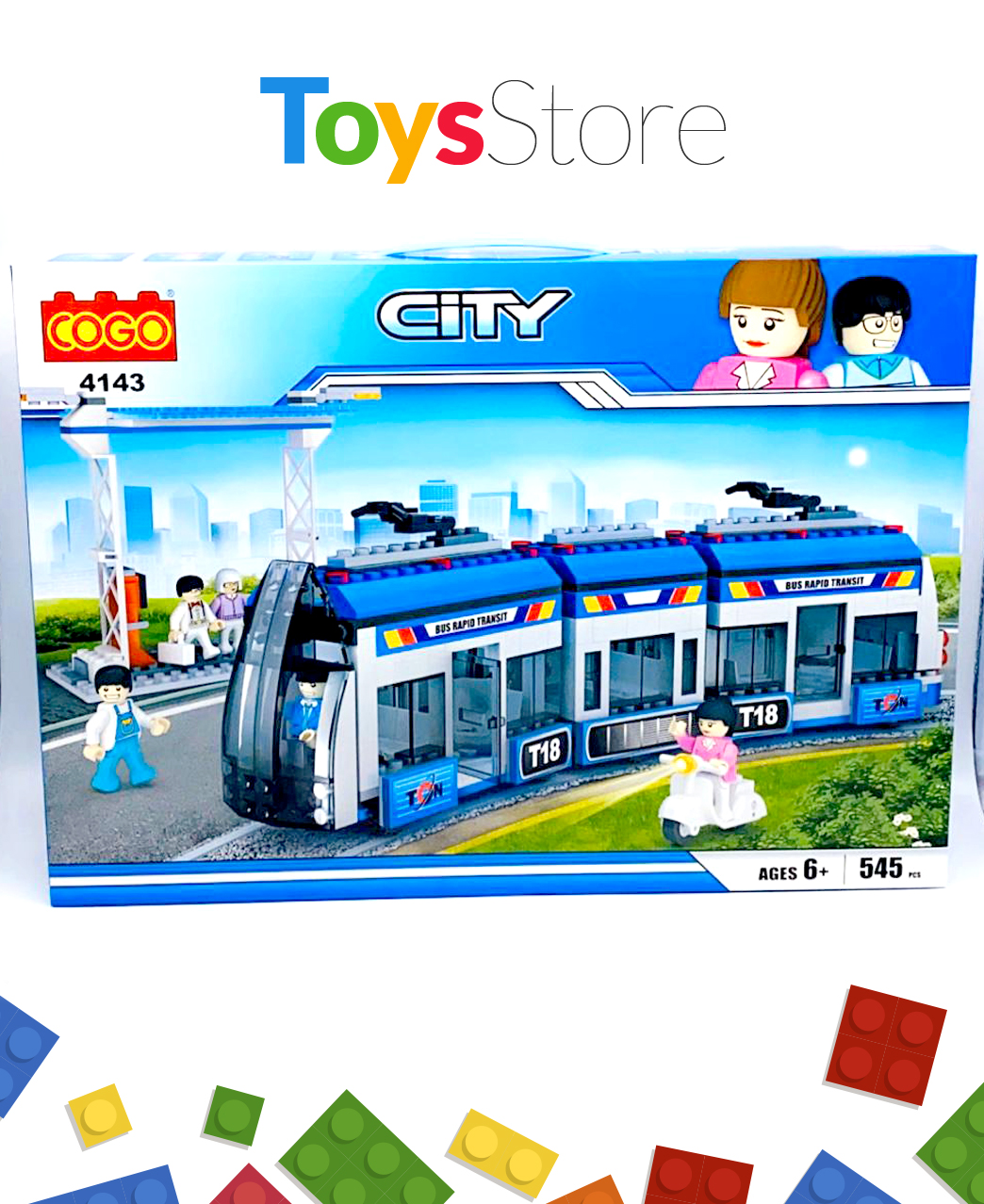 Jeux de construction briques model Tram Way 545 Pcs - Cogo