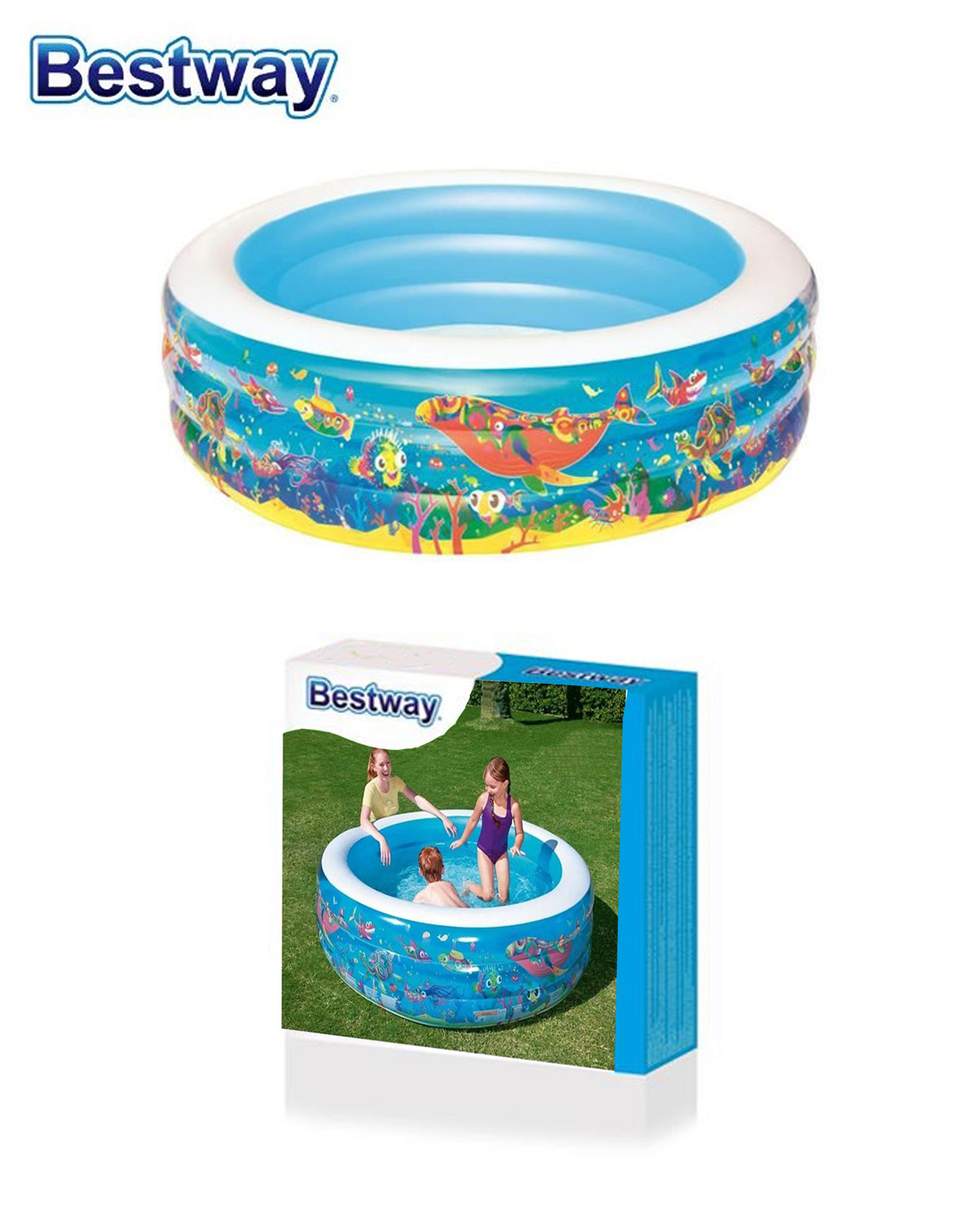 BESTWAY - Baignoire Gonflable Carrée Pour Bébé Fluo