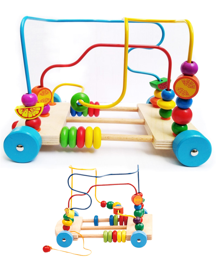 Jeu de labyrinthe des perles et fruits à tirer pour garçon et fille - Montessori