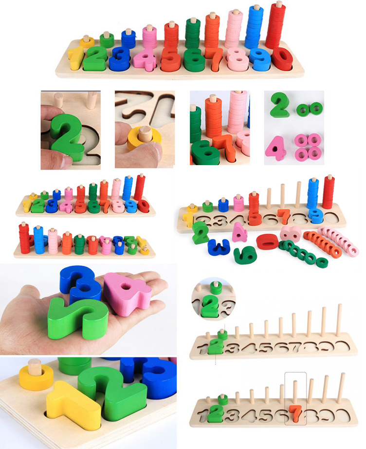 Jeux d'apprentissage,Montessori jouets pour bébé enfants maths jouets  éducatifs en bois 5 en 1 numéros de compte - Type Round fish - Cdiscount  Jeux - Jouets