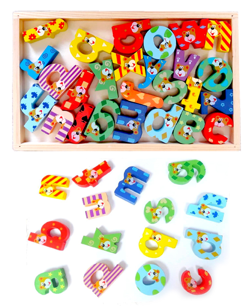 Jouet Alphabet éducatif et décoratif en bois coloré - Montessori