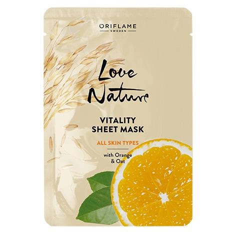 Masque Vitalité en Tissu pour Tout Type de Peau Love Nature 24ml - Oriflame