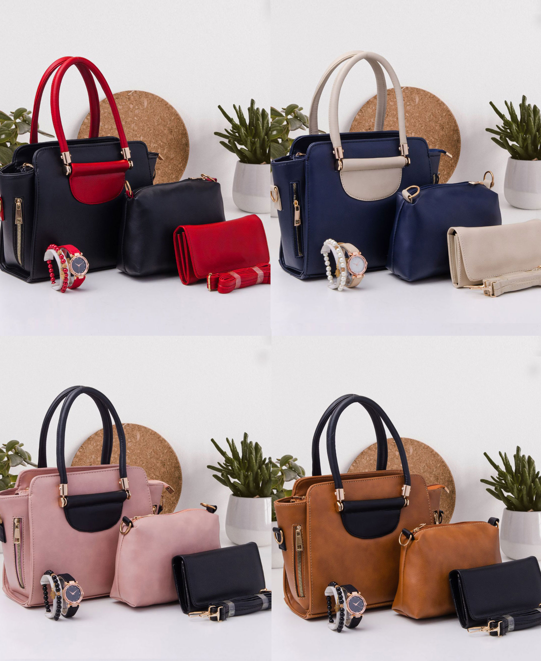 Pack Sac à main femme très chic - Ensemble 5 pièces