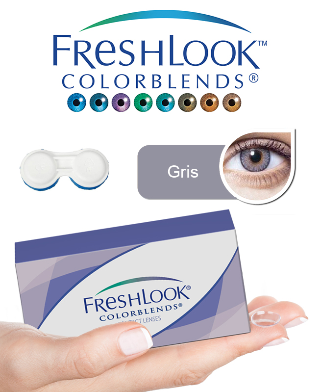 Pack Freshlook Colorblends (avec corrections) - Gris + Aqua Lens 120ml
