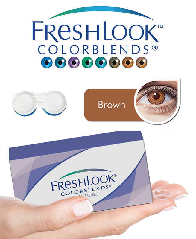 Pack Freshlook Colorblends (avec corrections) - Marron + Aqua Lens 120ml