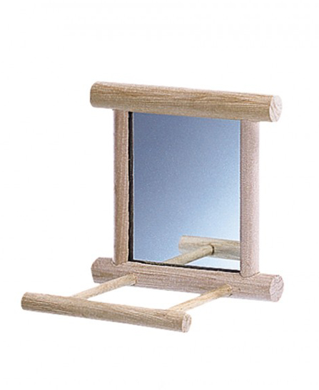 Jouet Miroir en bois avec perchoir pour Perruches de Vadigran