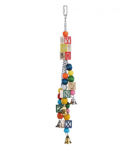 Jouet en bois et clochettes Multicolore pour Perroquet 50 cm de Vadigran