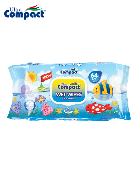 Lingette Humide Ultra Compact Baby Universe - 64 pièces