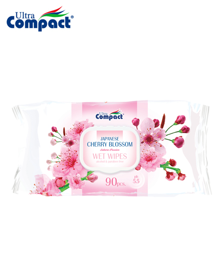 Lingette Humide Ultra Compact Cerisiers en fleurs du Japon - 90 pièces