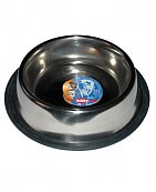 Gamelle Mangeoire Inox Antidérapante en caoutchouc 2,8 L ( 25 - 33,5 cm) pour chien