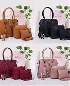 Pack Sac à main bandoulière confectionné en cuir - Ensemble 5 pièces