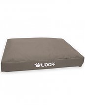 Matelas Wooff Déhoussable Colchon Box Taupe pour chien et chat L 75x55x15cm