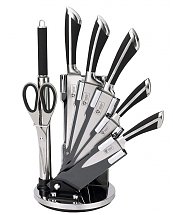 Set de 5 couteaux en Inox avec ciseau, fusil et support pivotant - Royalty Line 