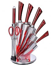 Set de 5 couteaux en Inox avec support acrylique aiguisoir et ciseau - Royalty Line