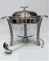 Soupière Avec Flamme En Inox & Verre - Ramadan