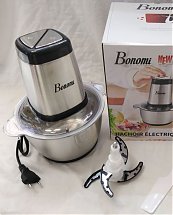 Robot hachoir inox électrique 2 vitesses pour aliments herbe viande et légume - Bonomi