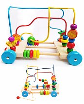 Jeu de labyrinthe des perles et fruits à tirer pour garçon et fille - Montessori