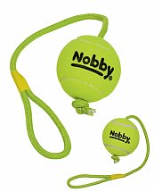 Jouet Chien Balle de Tennis 10 cm avec Corde de Jet 70 cm - Nobby
