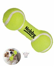 Jouet Chien Haltère avec 2 balles de tennis 13,5 cm - Nobby