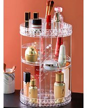 Organisateur de maquillage rotatif transparent 360 - Coffret de rangement pour cosmétiques