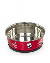 Gamelle Nob Inox Woof Antidérapant - Rouge