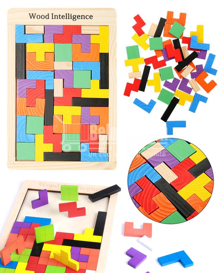 Puzzle en bois Tétris - jeu éducatif