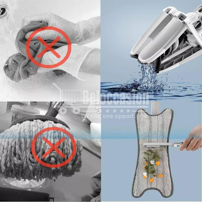 Balai serpillère à microfibre avec essorage automatique pour un